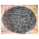 8ft round navy blue shag area rug