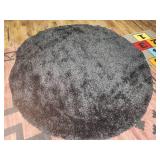 8ft round navy blue shag area rug