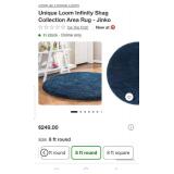 8ft round navy blue shag area rug