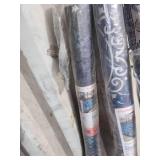 2- 5x7 Medallion blue vinyl area rugs