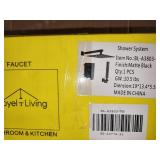 Matte black rainfall shower system