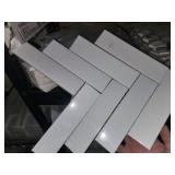 10 sheets light grey herringbone mosiac