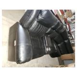 2/3 black leather sectional