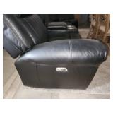 2/3 black leather sectional