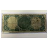 Beautiful 1907 $5.00 "Woodchopper" Free Shipping & Insurance