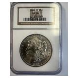 1884-O Morgan Silver Dollar, NGC MS-64,-Free Shipping & Insurance