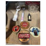 Coke Serving Trays   with a bunch of little coke items