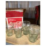 4 small Coke Glasses