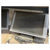 4 computer monitors   key boards  and cords