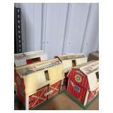 6 Fisher Price Barns  & 1 Silo
