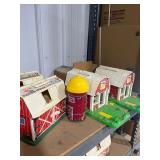 6 Fisher Price Barns  & 1 Silo
