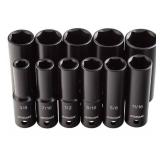 ARCAN TOOLS 1/2 Inch Drive Deep Impact Socket Set