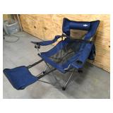 Blue Foldable Out Door Chair with Foot Rest