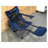 Blue Foldable Out Door Chair with Foot Rest