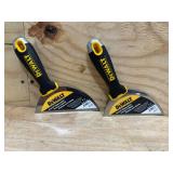 (2)  DEWALT Clipped Putty Knife| Stainless Steel w/Black Nylon Handle | DXTT-2-201