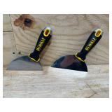 (2)  DEWALT Clipped Putty Knife| Stainless Steel w/Black Nylon Handle | DXTT-2-201