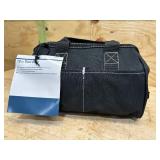 12-Inch Black Tool Storage Bag With Zipper - Double Wall Construction -9"x12"x7"