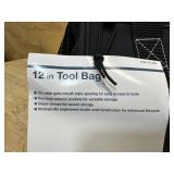 12-Inch Black Tool Storage Bag With Zipper - Double Wall Construction -9"x12"x7"
