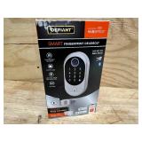 Defiant Round Fingerprint Satin Nickel Electronic Single Cylinder Deadbolt Wi-Fi Enabled Powered by Hubspace