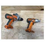 Ridgid 18V Cordless 1/4 in. Impact Driver (Tool Only) and Ridgid R83001 3/8” 14.4V 2 Speed Reversible Drill-Driver Bare Tool