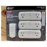 (2) Commercial electric Wireless Remote Control AC/DC Adapter, White(3-Pack)