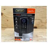 Defiant Square Fingerprint Matte Black Electronic Single Cylinder Deadbolt Wi-Fi Enabled Powered by Hubspace
