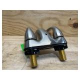 Glacier Bay Builders 4 in. Centerset Double Handle Low-Arc Bathroom Faucet in Brushed Nickel