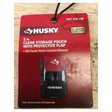 Lot of 4 - Husky 5" Clear Storage Pouches with Protective Flap