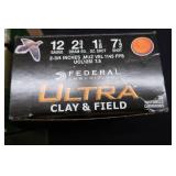 VINTAGE AMMO BOX WITH 4 BOXES OF MIXED 12 GAUGE SHELLS.