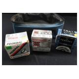 RYOBI BAG AND 3 BOXES MIXED 20 GAUGE SHOT SHELLS