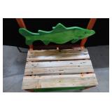 TWO WALLEYE BENCHES AND BRAND NEW STAINLESS STEEL OUTDOOR BBQ SET