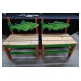 TWO WALLEYE BENCHES AND BRAND NEW STAINLESS STEEL OUTDOOR BBQ SET