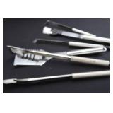 TWO WALLEYE BENCHES AND BRAND NEW STAINLESS STEEL OUTDOOR BBQ SET