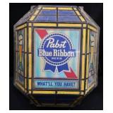 VINTAGE PABST  BLUE RIBBON  BEER SIGN. / CRIBBAGE BOARD