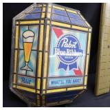 VINTAGE PABST  BLUE RIBBON  BEER SIGN. / CRIBBAGE BOARD