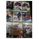 LOT OF USED X-BOX 360, WII, AND PLAY STATION 2 GAMES