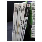 LOT OF USED X-BOX 360, WII, AND PLAY STATION 2 GAMES