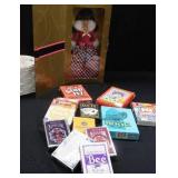 AVON EXCLUSIVE WINTER RHAPSODY SPECIAL EDITION BARBIE DOLL AND BASKET OF CARD CAMES