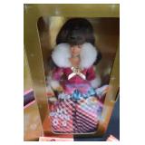 AVON EXCLUSIVE WINTER RHAPSODY SPECIAL EDITION BARBIE DOLL AND BASKET OF CARD CAMES