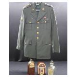 US ARMY DRESS UNIFORM COAT WITH ASSORTED VINTAGE BOTTLES