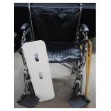 EXTRA LARGE WHEEL CHAIR, 2 CANES, AND BOARD