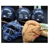 BASEBALL BATS AND HELMETS