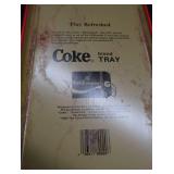 HEAVY METAL COCA-COLA SERVING TRAY AND 4 CO-BRANDED BACARDI MUGS