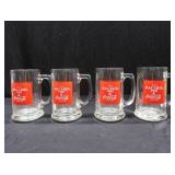 HEAVY METAL COCA-COLA SERVING TRAY AND 4 CO-BRANDED BACARDI MUGS