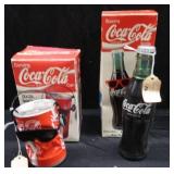 COCA-COLA BOPPING BOTTLE AND BREAK DANCING CAN WITH BONUS COKE NECKLACE AND BOTTLECAPS