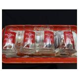 HEAVY METAL COCA-COLA SERVING TRAY AND 4 CO-BRANDED BACARDI MUGS