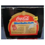 VINTAGE COCA-COLA SERVING TRAY, COLLECTORS TINS, COOLER RADIO, AND BONUS BOTTLE OPENER