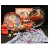 VINTAGE COCA-COLA SERVING TRAYS AND CHRISTMAS ORNAMENTS