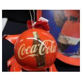 VINTAGE COCA-COLA SERVING TRAYS AND CHRISTMAS ORNAMENTS