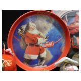 VINTAGE COCA-COLA SERVING TRAYS AND CHRISTMAS ORNAMENTS